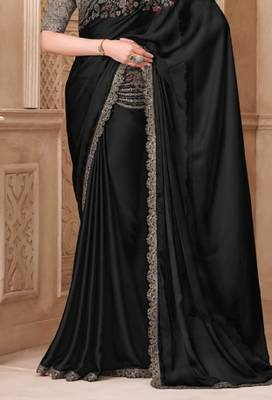 Blacksilk embroidered silk-saree 4