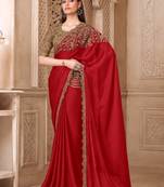 Redsilk embroidered silk-saree