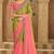 Peach mehendi georgette embroidered bridal-saree