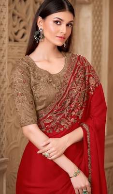 Redsilk embroidered silk-saree 2
