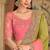 Peach mehendi georgette embroidered bridal-saree