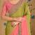 Peach mehendi georgette embroidered bridal-saree