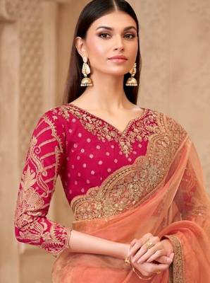 Orangesilk embroidered silk-saree 2