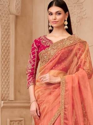 Orangesilk embroidered silk-saree 3