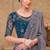 Grey georgette embroidered party-wear-saree