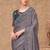 Grey georgette embroidered party-wear-saree