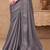 Grey georgette embroidered party-wear-saree