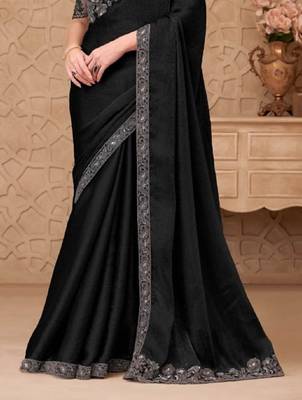 Black georgette embroidered party-wear-saree 4