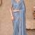 Grey georgette embroidered party-wear-saree