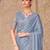 Grey georgette embroidered party-wear-saree