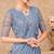 Grey georgette embroidered party-wear-saree