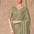 Sea green georgette embroidered -saree