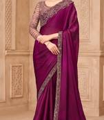 Purple georgette embroidered -saree