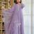 Women's Gorgeous Thread Work Chanderi Silk Fabric Flared Anarkali Pant and Dupatta Set