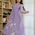 Women's Gorgeous Thread Work Chanderi Silk Fabric Flared Anarkali Pant and Dupatta Set