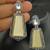 Cream monalisa cz stones silver plated earrings set
