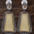 Cream monalisa cz stones silver plated earrings set