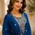 Blue embroidered silk palazzo suit with dupatta