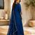 Blue embroidered silk palazzo suit with dupatta