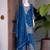 Blue embroidered silk palazzo suit with dupatta