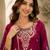 Wine embroidered silk palazzo suit with dupatta