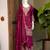 Wine embroidered silk palazzo suit with dupatta