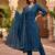 Ready-to-wear dark blue chinon salwar suit set with thread and sequence work set