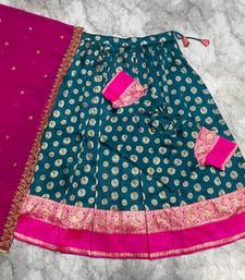 Peacock Blue Banarasi Silk Ethnic Lehenga Choli for Festivals and Weddings