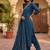 Ready-to-wear dark blue chinon salwar suit set with thread and sequence work set