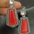 Red monalisa cz stones silver plated earrings set