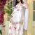 Off-white patiala salwar suit with floral embroidery