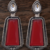 Red monalisa cz stones silver plated earrings set