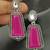 Ruby monalisa cz stones silver plated earrings set