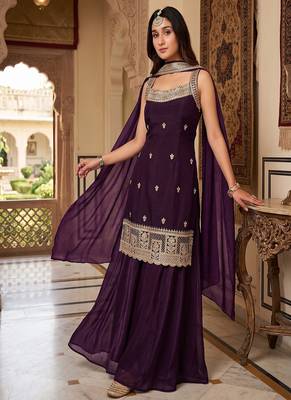  purple ethnic suit set with dupatta 1