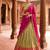 Pista Green Jacquard Silk Traditional Lehenga Choli with Deep Magenta Dupatta