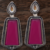 Ruby monalisa cz stones silver plated earrings set