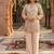 Off-white embroidered straight kurta with pant set