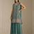 Mint color digital printed embroideried faux georgette semi stitched salwar suit