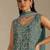 Mint color digital printed embroideried faux georgette semi stitched salwar suit