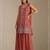 Rust color digital printed embroideried faux georgette semi stitched salwar suit