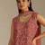 Rust color digital printed embroideried faux georgette semi stitched salwar suit