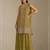 Yellowish green color digital printed embroideried faux georgette semi stitched salwar suit