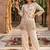 Off-white embroidered straight kurta with pant set