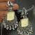 Cream monalisa cz stones bird silver replica earrings set