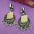 Cream monalisa cz stones bird silver replica earrings set