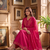 Elegant hot pink flared anarkali kurti and dupatta set for women