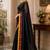 balck chanderi cotton printed ready to wear saree with unstitched blouse piece