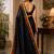 balck chanderi cotton printed ready to wear saree with unstitched blouse piece