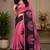 pink chanderi cotton printed ready to wear saree with unstitched blouse piece