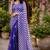 purple chanderi cotton printed ready to wear saree with unstitched blouse piece